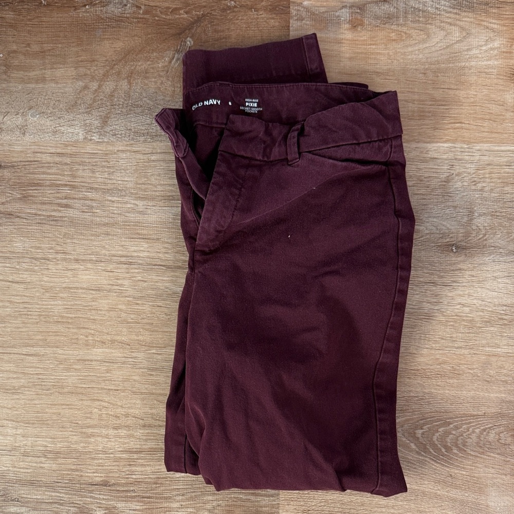 Old Navy Deep Burgundy Pixie Pants